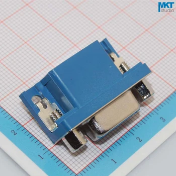 

100Pcs Blue Male/Female DB15 DR15 D-Sub Right Angle 3 Triple Row Pins PCB Mount VGA Port Connector Socket With Screw Nuts