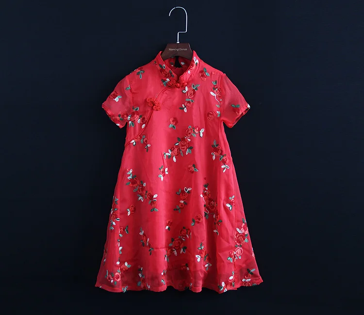 Crianças da Família de Mãe e Filha Vestido de Crianças Meninas da Mamã Primavera Vestido Combinando Bordado Chinês Mulheres Custom Made Cheongsam 16 e filha combinando bordado Chinês vestido de