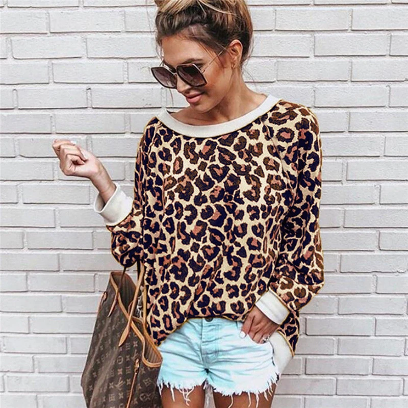 Women Leopard Print One Shoulder Top Sexy Womens Blouses And Tops Women Long Sleeve Blouse Ladies Blouses Off Shoulder Blouse