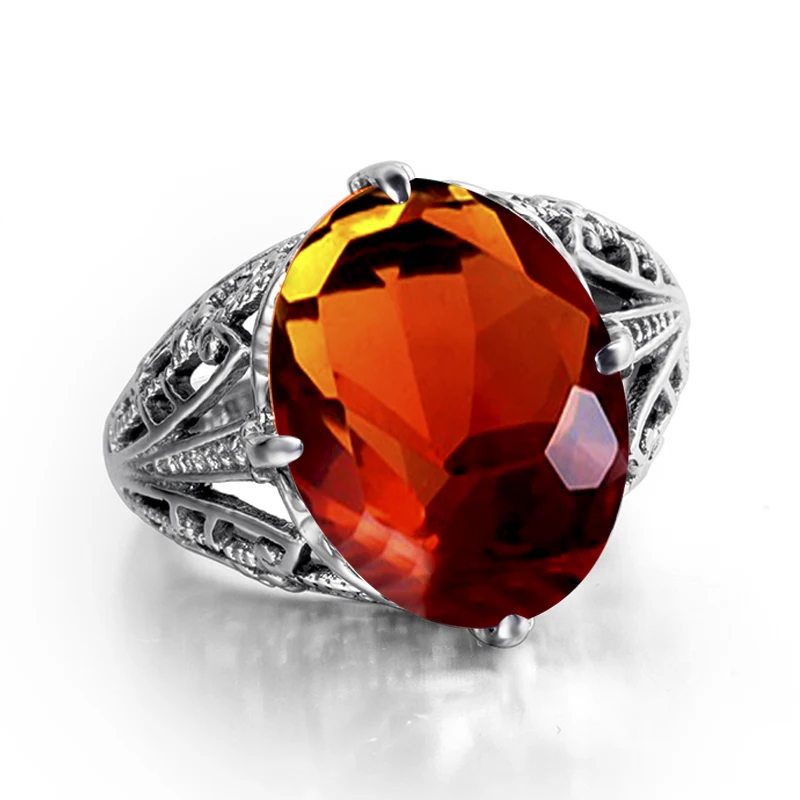 Женское кольцо из серебра 925 пробы с коричневым камнем|ring ring|ring 925ring engagement |