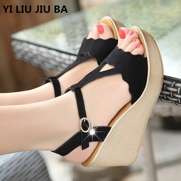 

Summer shoes woman Platform Sandals Women Suede Casual Non-slip sandals Open Toe Gladiator wedges Trifle Mujer Women Shoes **986
