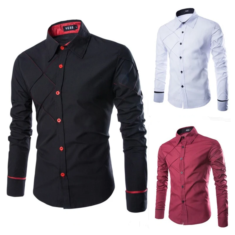 

2019 Spring Autumn New design Features Shirts Men Casual Jeans Shirt New Arrival Long Sleeve Casual Slim Fit Male Shirts Leisure