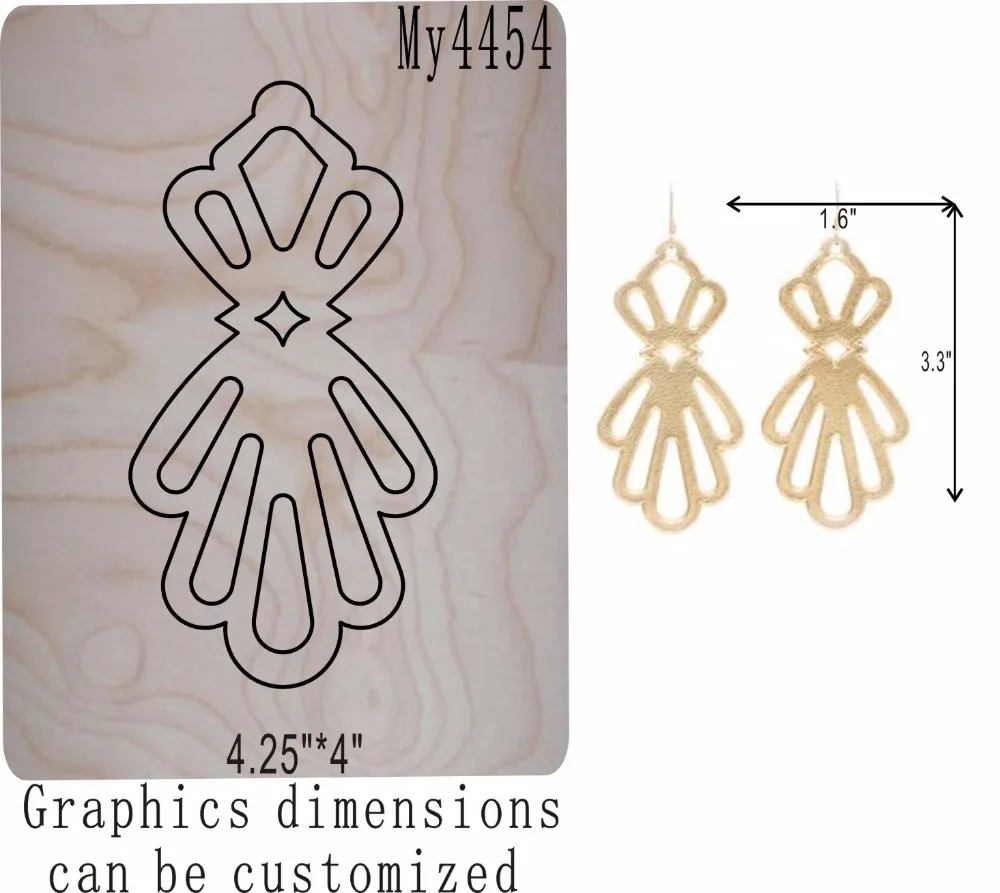 

Queen's Earrings-5 die cutting & Wooden dies fit --// Scrabooking