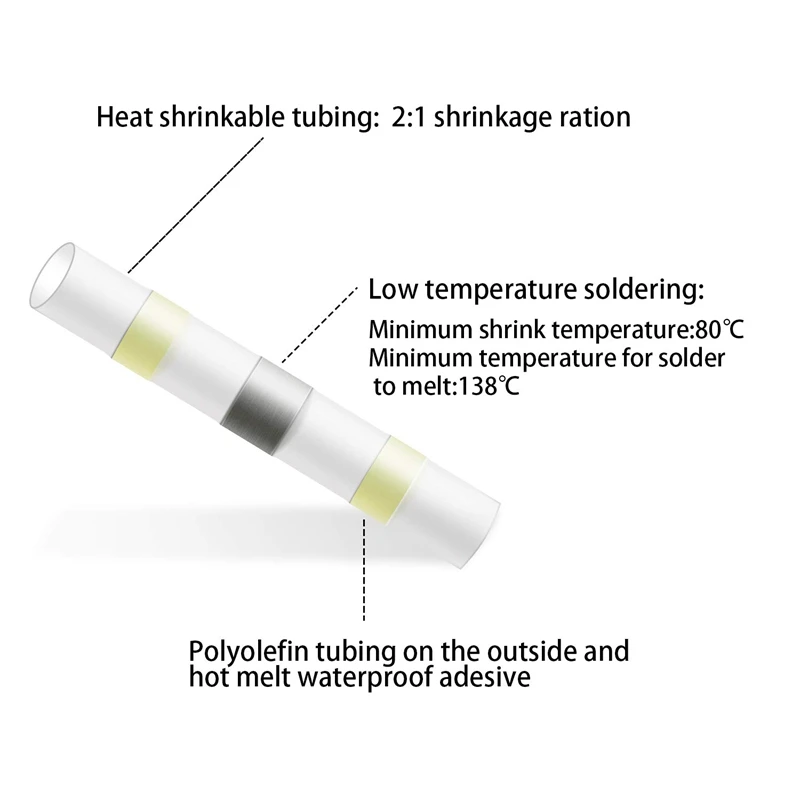 Припой уплотнения провода разъемы, термоусадочный стыковой соединители термоусадочная трубка разъемы припой водонепроницаемый Изолированный морской Automoti