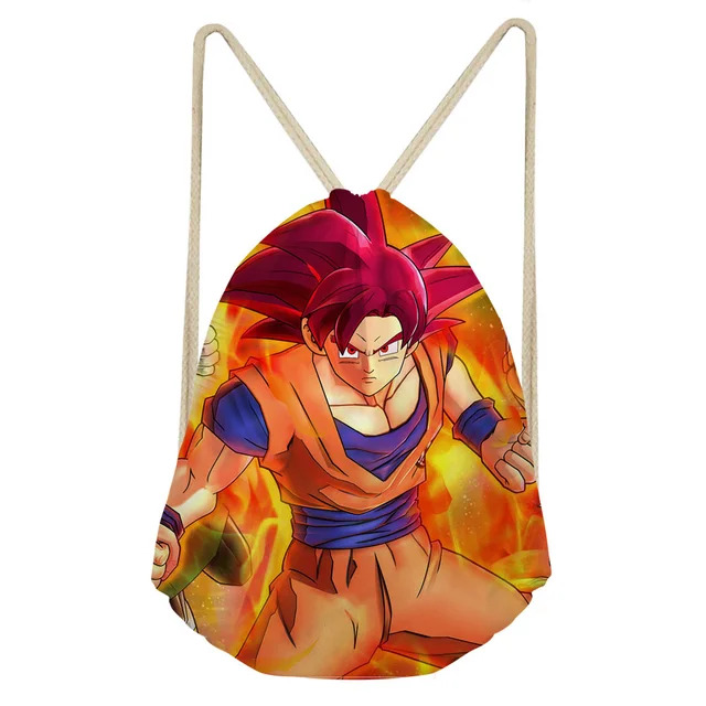 Dragon Ball Z Drawstring Bag Boys String Closure Bag For Clothes Pack Student School Backpack