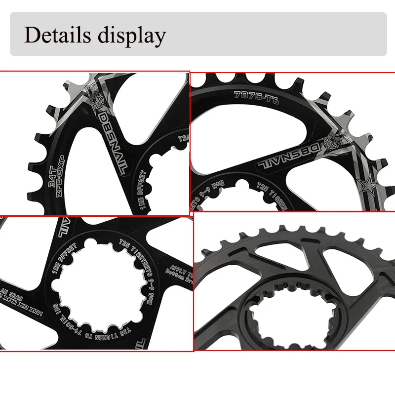 SNAIL GXP Bike Chainring MTB 34T 36T 38T 40T Narrow Wide Chain Ring Mountain Road Bicycle Wide Fit GXP XX1 X9 XO X01 Crankset