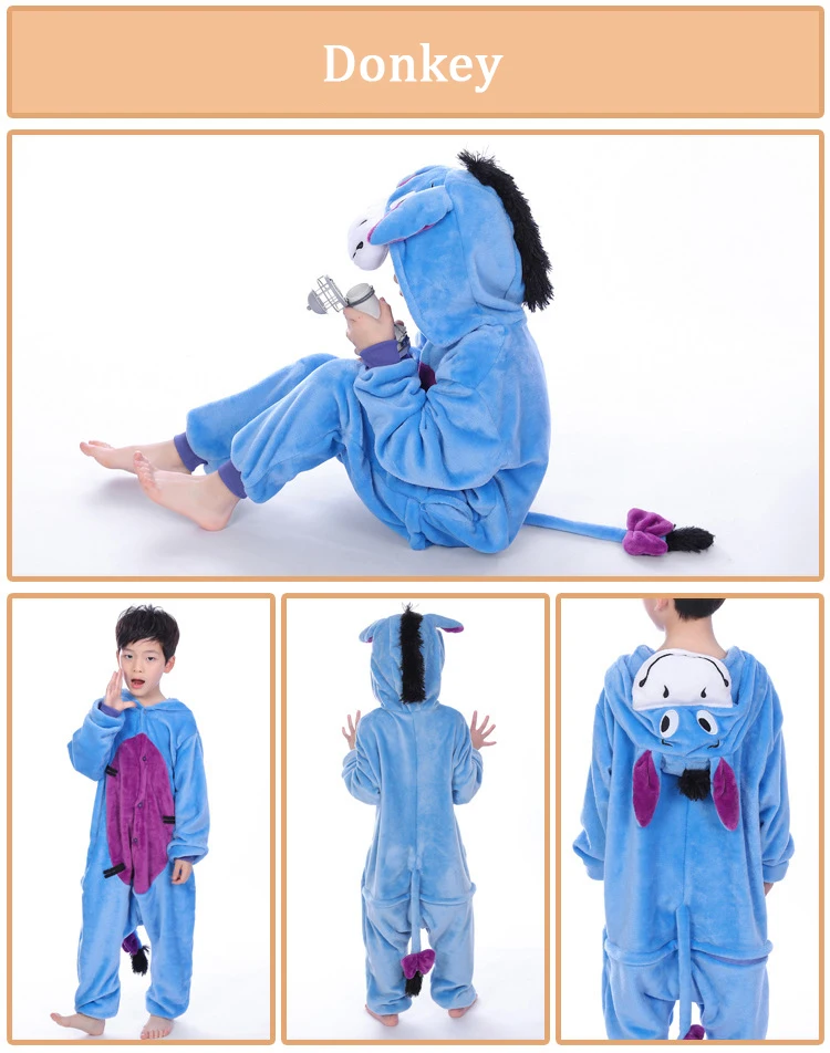 Kuguurumi Onesie/Детские пижамы, пижамы с единорогом для мальчиков и девочек, пижамы с животными, детская одежда для сна для подростков, Комбинезоны для детей 4, 6, 8, 10, 12 лет