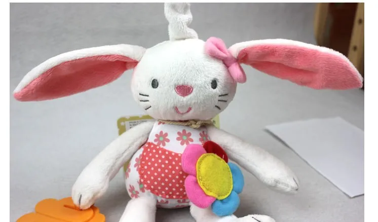 Детская игрушка Мягкий Кролик кролик, плюшевая кукла детская погремушка кольцо колокольчик кроватка подвесная животное Грызунок «кролик» многофункциональные детские игрушки