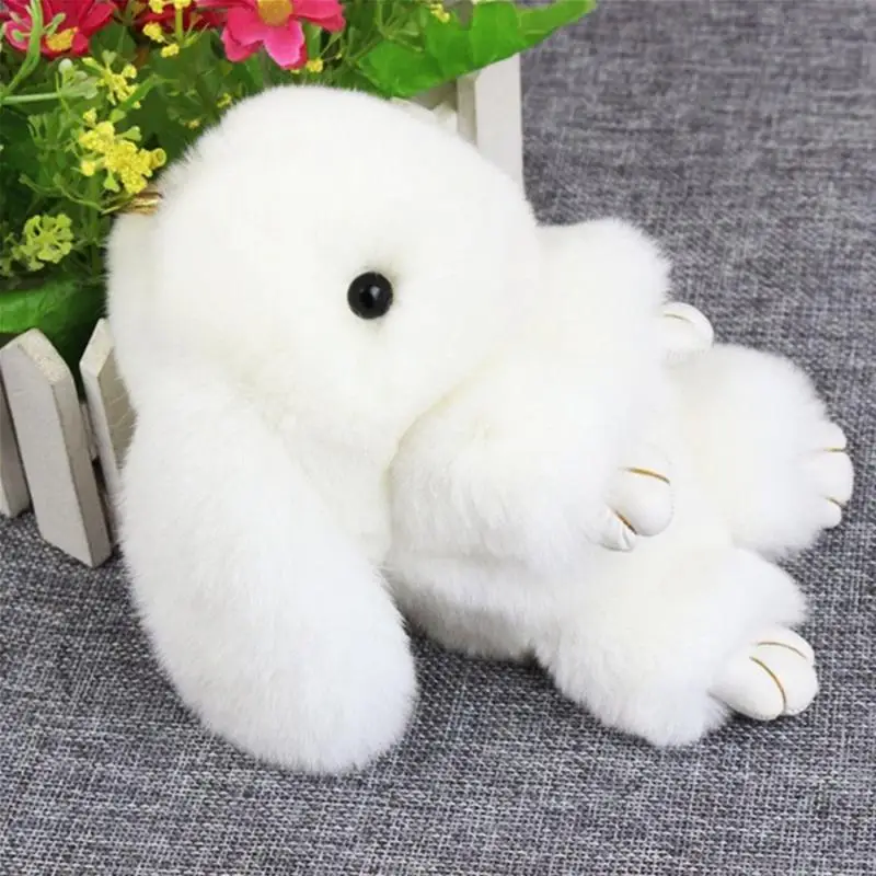 

Super Cute Children Kids Fluffy Bunny Shape Artificial Rabbit Fur Soft Toys Popular Kids Adults Phone Car Gifts KeyChain Ring