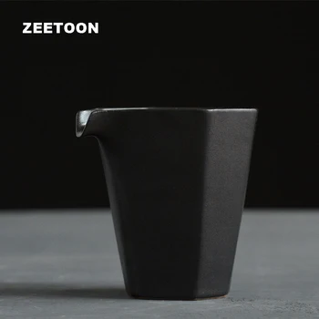 

230ml Zen Japanese Style Coarse Pottery Fair Cup Vintage Ceramics Kung Fu Tea Set Cups Black Teacup Creative Home Decor