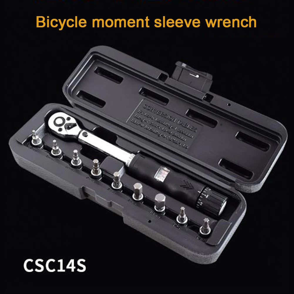 

Professional Ratchet Bicycle High Hardness Torque Wrench Set Accurate Repair Tool Practical Hex Socket Bit Dual Way Adjust