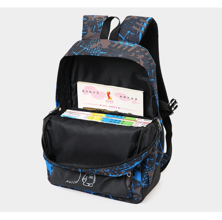 2 комплекта Новые Модные школьные рюкзаки студенческие светящиеся Мультяшные аниме школьные сумки для подростков мальчиков девочек USB