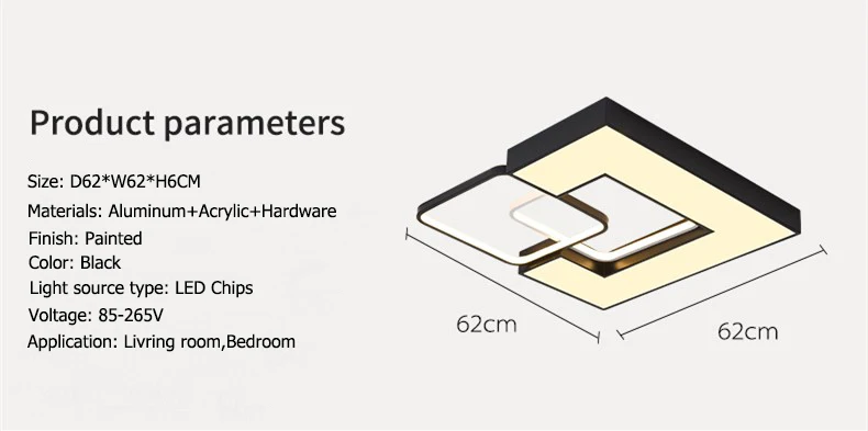 Квадратные/круглые современные светодиодные потолочные Lihgts для Studyroom, спальни, кухни, огни лампады, белые/черные светодиодные потолочные светильники