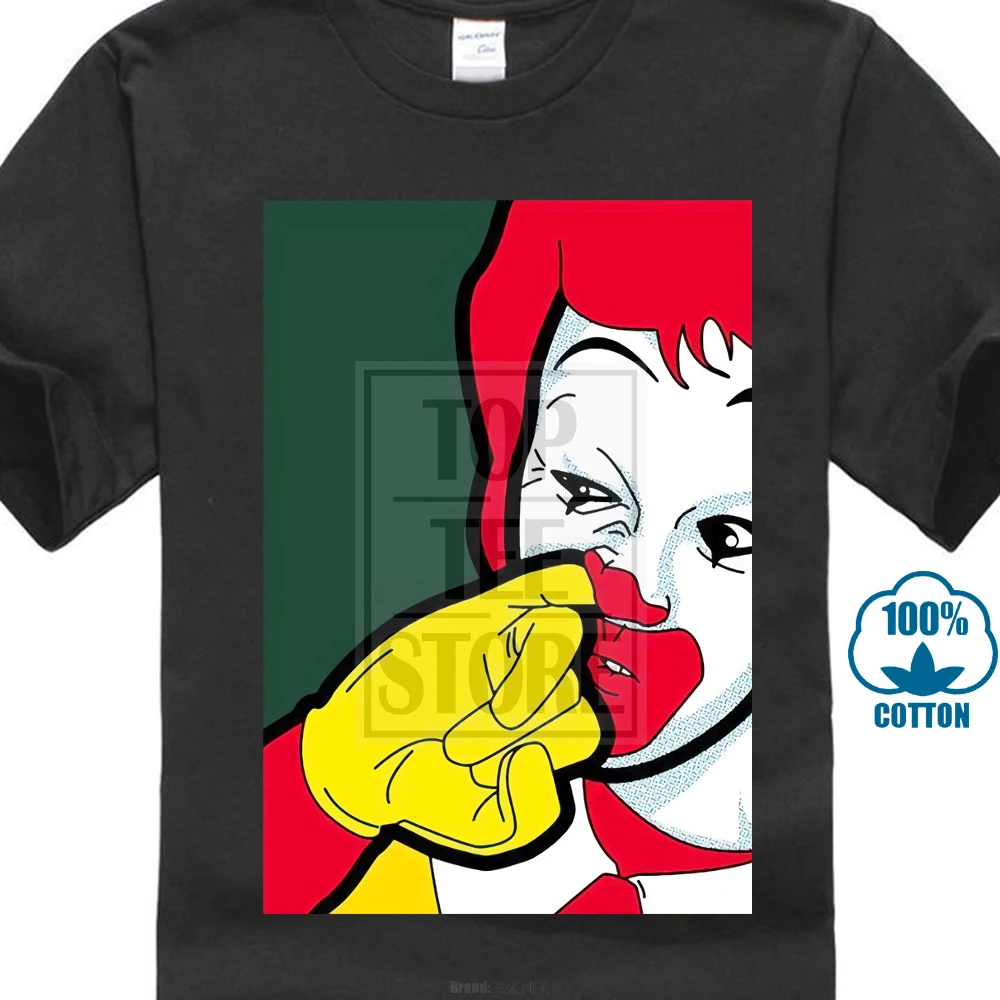 

Mens Cotton Short Sleeve Ronald Mcdonald Nose Picking Clown Parody Funny Pop Art Mens Tshirt Tee Top Al73