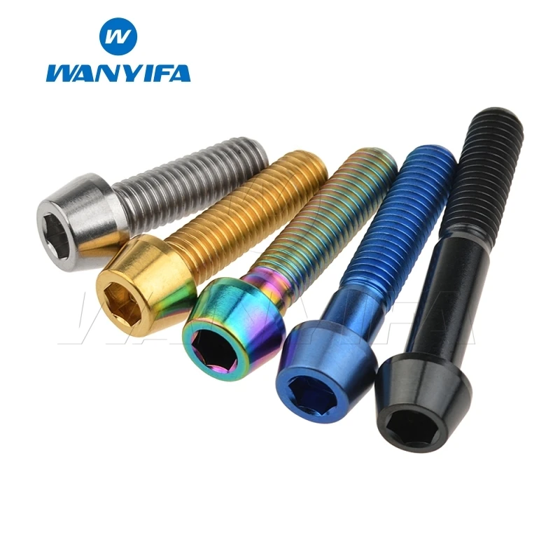 Cheap Wanyifa Titanium Bolt Screw M8x15 20 25 30 35 40 45 50 70mm Cone Head for Bicycle Frame 1