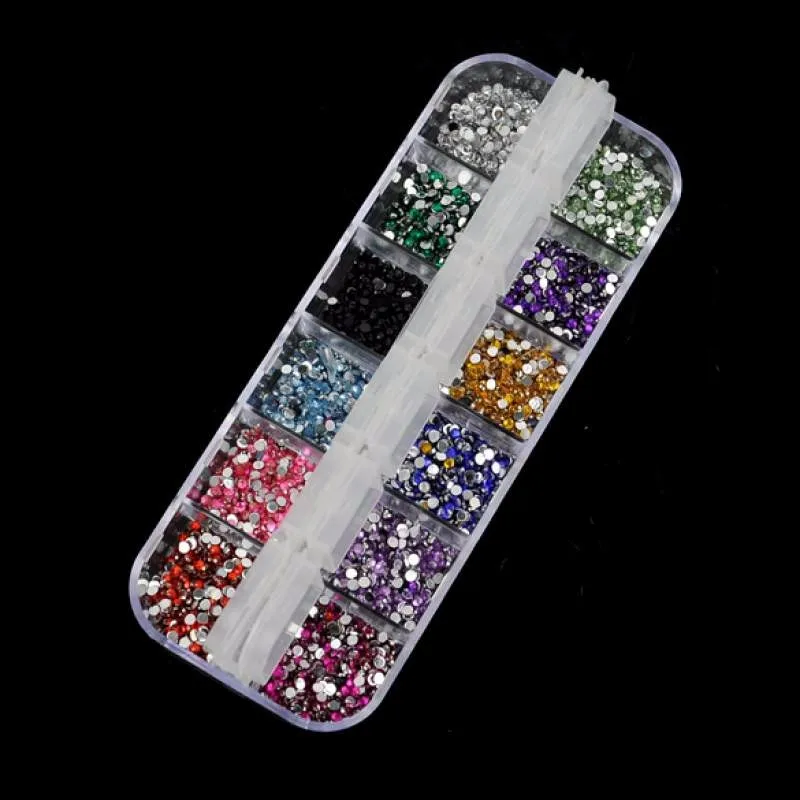 Стразы для нейл-арта, 12 цветов в одном наборе, блестящие акриловые Стразы для ногтей, УФ-гель для ногтей, DIY 3d аксессуары для декора ногтей, инструменты
