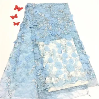 

New coming 3D appliques French lace cloth elegant net lace fabric for sewing evening dress PNZ824(5yards/lot) many color