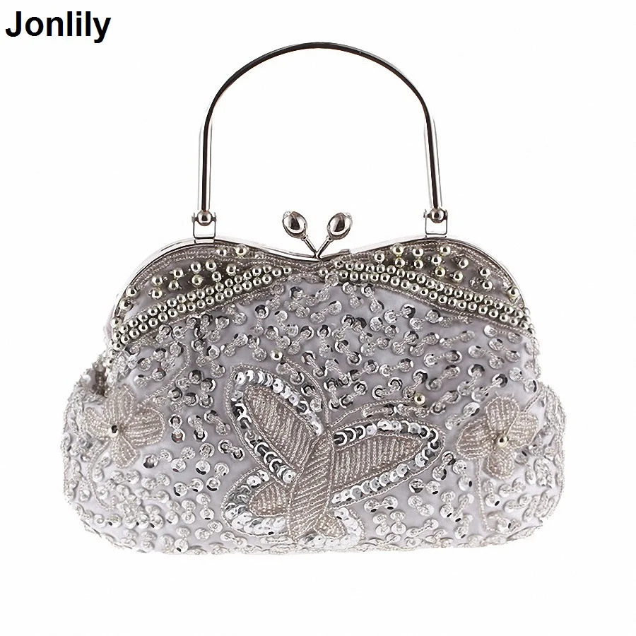 Women Evening Party Bags Luxury Beads Clutch Handmade Vintage Elegant