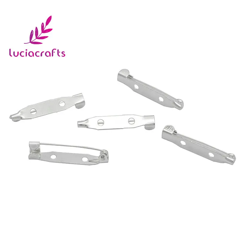 Lucia crafts 12 шт./лот DIY 27 мм Брошь с 2 отверстиями зажим булавкой аксессуары для одежды