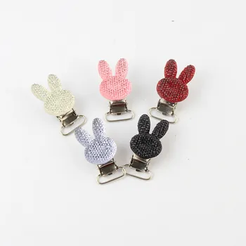 

5Pcs Lovely Rabbit Stainless Steel Baby Pacifier Clips Handmade Pacifier Clasps Holders Accessories DIY