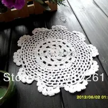 Модные настольные салфетки ручной работы, вязаный поднос, коврик для стола, 25 см, белый цветок, коврик для стола