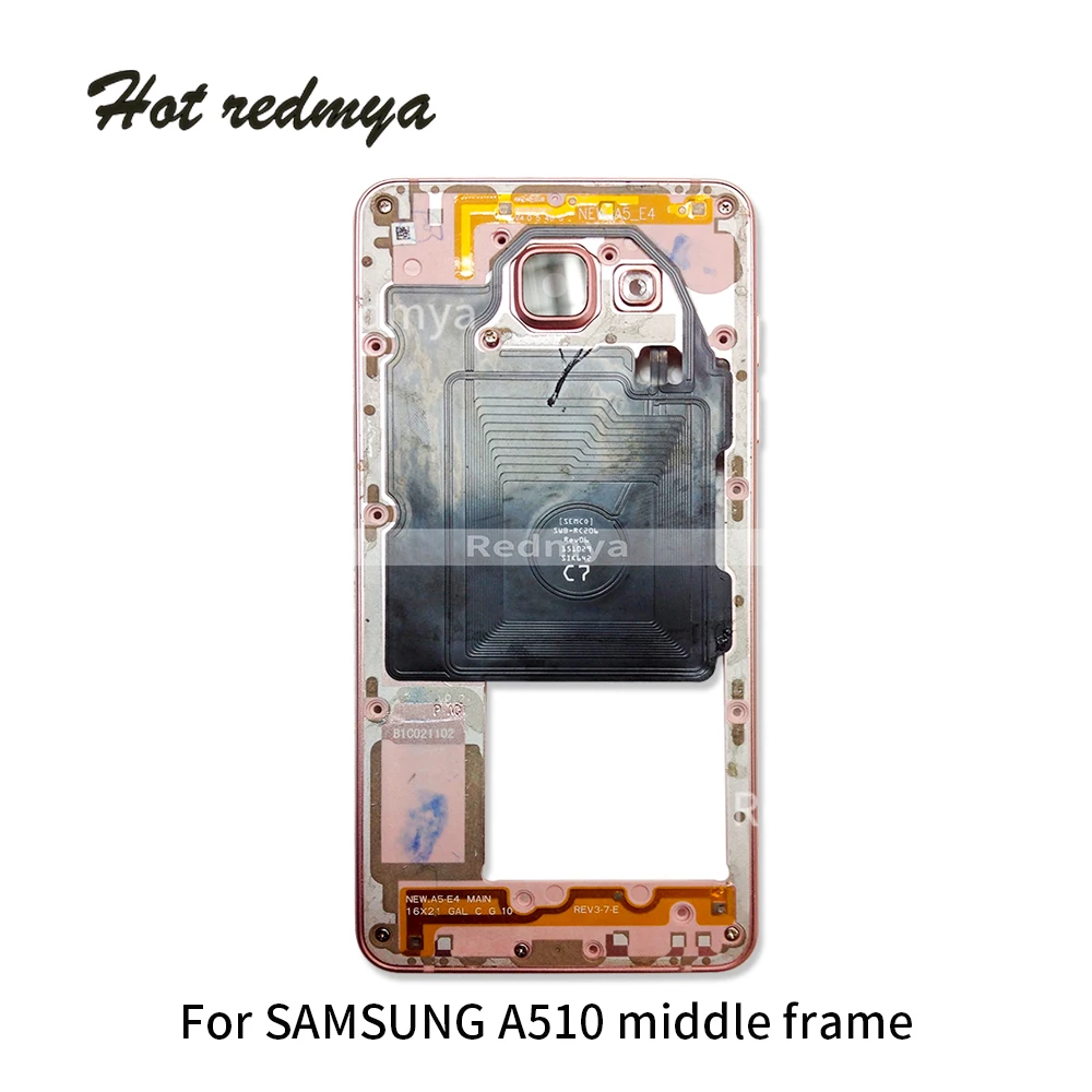 

A510 Middle Frame For Samsung GALAXY A5 A510 A510F 2016 Single Dual Mid Plate Metal Bezel Housing With Side Key Part 10Pcs