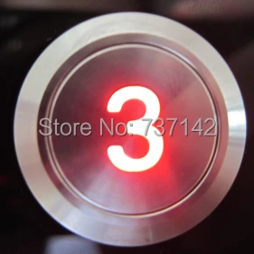 

ELEWIND 19mm illuminated metal push button with '3' lighted(PM193F-11/R/12V/S With '3' lighted)