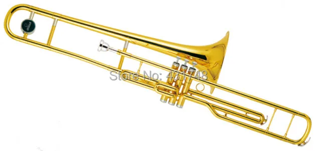 Cheap Piston Trombone C Flat w/ Wood Case and mouthpiece Musical instruments Factory Supply