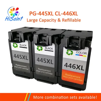 

HiSaint 2pcs Black 1pc Tri-color PG445 CL446XL Ink Cartridges Replace for Canon 445 446 for Canon PIXMA MG2940 MG2942 printer