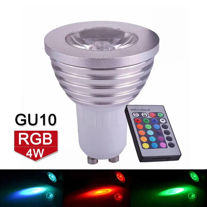 

4W RGB LED Lamp Spotlight GU10 110V 220V Colorful RGB Bulb LED Spot Light 24Keys Remote Control Lampadas For Home Party Holiday