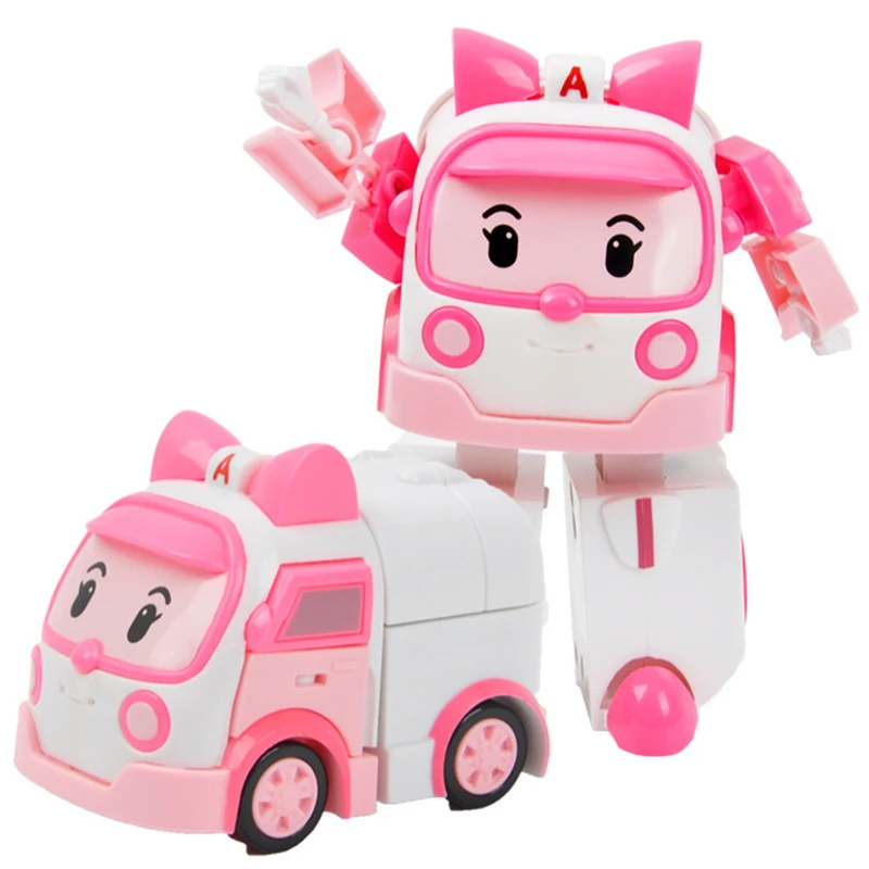 Robocar Transformation Robot Korea Anime Roy Amber Bucky Mark Car Action Figures  Model Kids Boys Toys For Children Gift F4