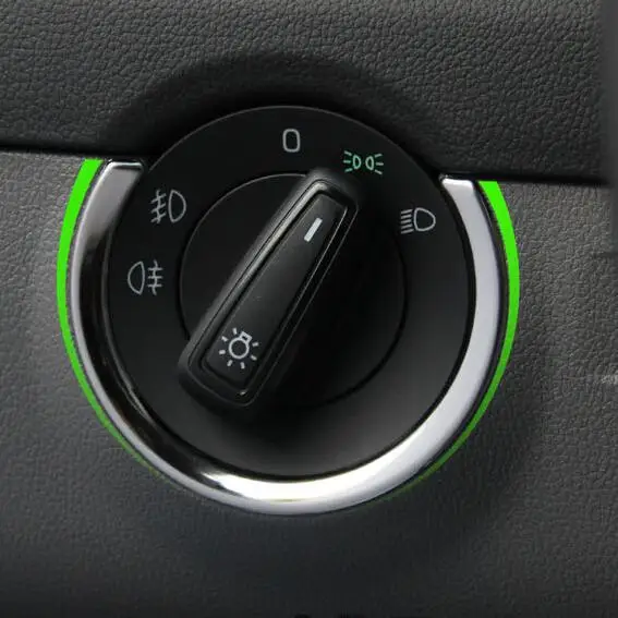 

Alijunda For VW Skoda Octavia A7 2015 headlight switch cover sticker stainless steel frame auto accessories