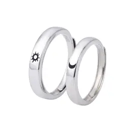 R025 Аутентичные 925 пробы Silver Moon солнце кольцо живой желаю кольца для возлюбленной GirlFrend бойфренд подарки изысканные Европа ювелирные изделия