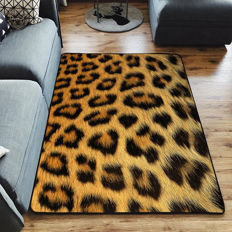 Tapete Pele De Leopardo Usa Formato 3' X 5' Tufos Artesanal 100% Lã tapetes e carpetes 