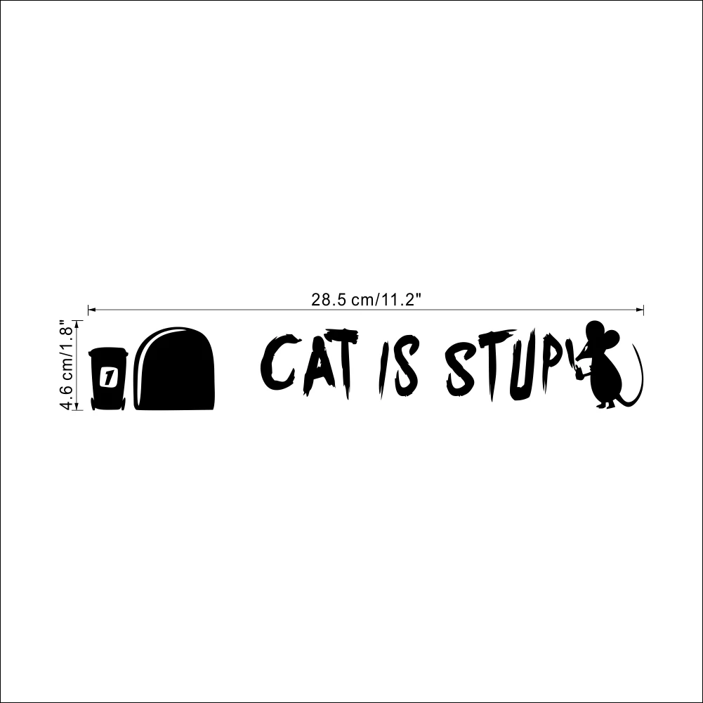 Cat Is Stupid Quotes Funny Mouse Holes Decorative Wall Stickers Nursery Children Room Decoration Vinyl Diy Art Living Room Decal