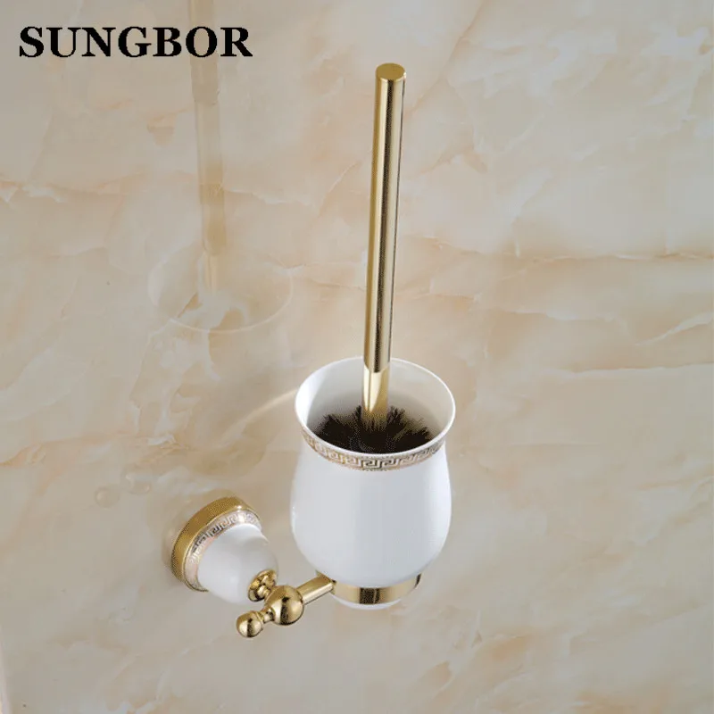 Rose gold golden toilet brush toilet cleaning brush Kit European