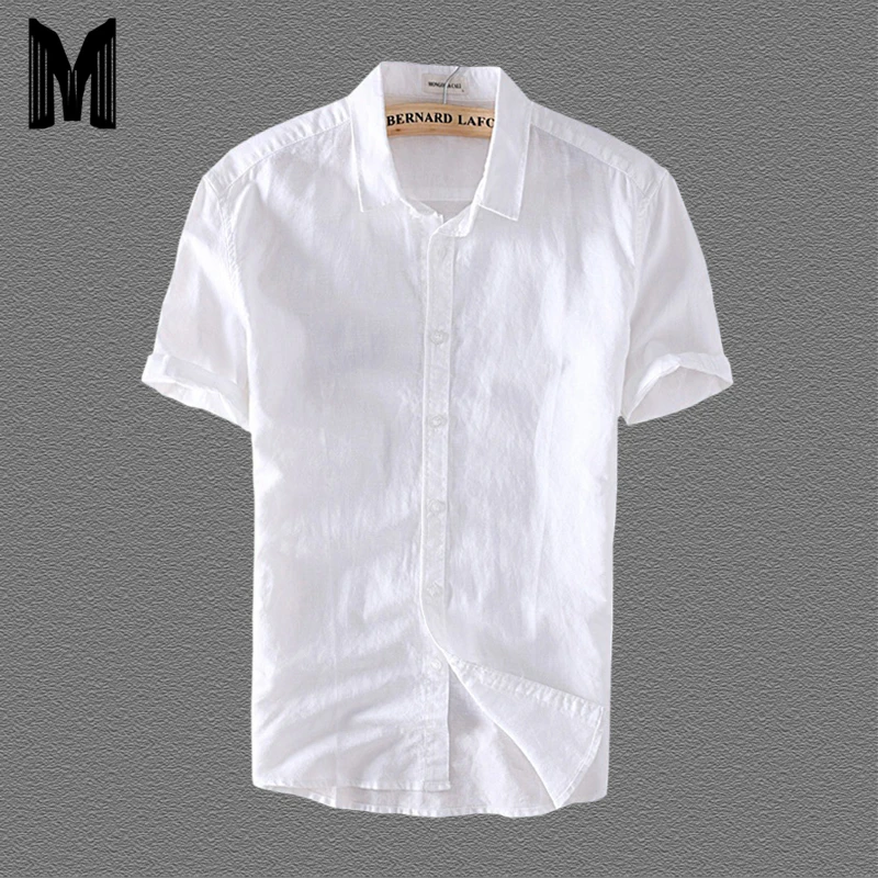 Linen Shirts Men Casual Short Sleeve 4XL Plus Size White Turn Down Collar Man Summer Hawaii Vacation Men's Shirt Y006 Linen Shirts Men Casual Short Sleeve 4XL Plus Size White Turn Down Collar Man Summer Hawaii Vacation Men's Shirt Y006