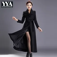 Осень-зима Новая мода двойной воротник Шерстяное пальто Для женщин длинный тонкий Роскошные пальто Высокое качество M-3XL шерстяной Тренч куртка пальто