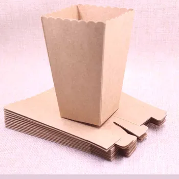 

50Pcs small size Favor Kraft Treat Popcorn Boxes for Wedding Party Supply Baby Shower Decoration Christmas Birthday Party Gifts