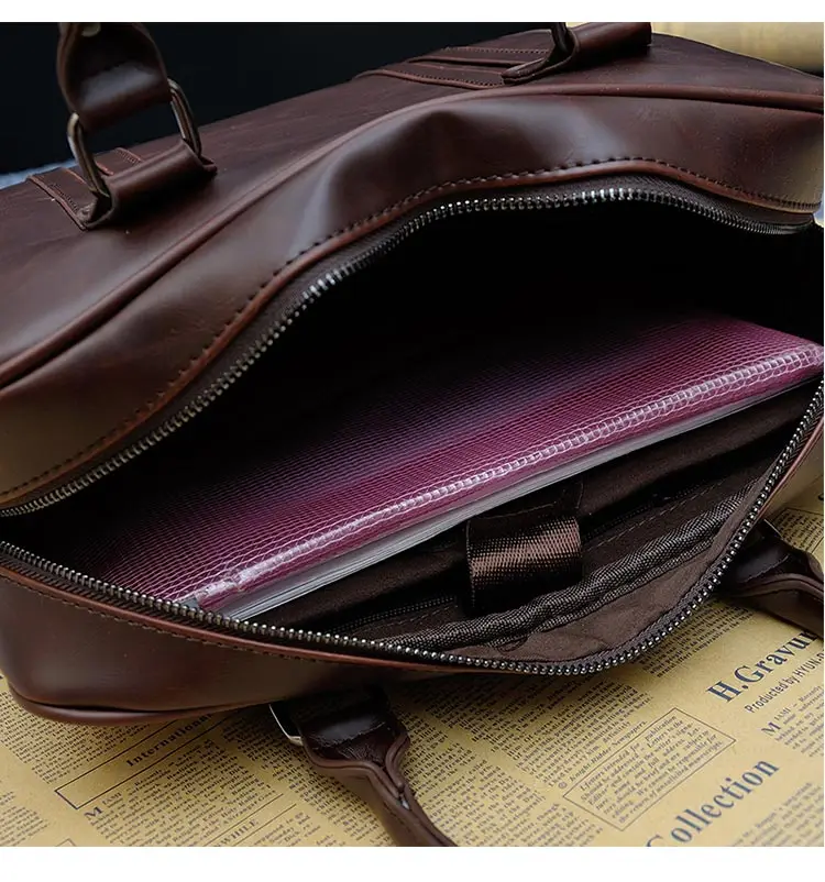 YIZHI, деловой мужской портфель, Большая вместительная сумка, высокое качество, из искусственной кожи, сумки на плечо, компьютерные сумки