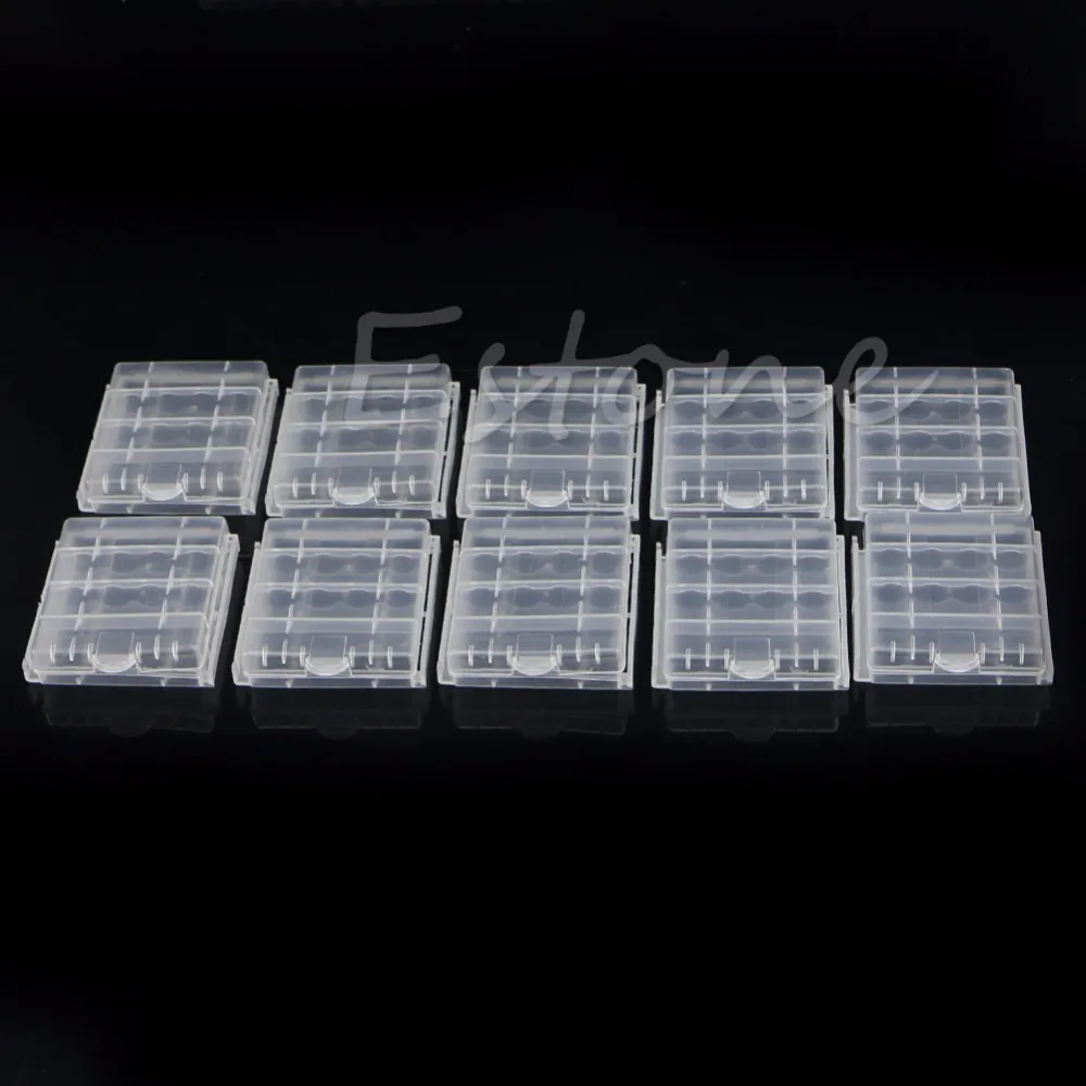 

10PCS Hard Plastic Battery Case Holder Storage Box for 4X AA AAA Battery White