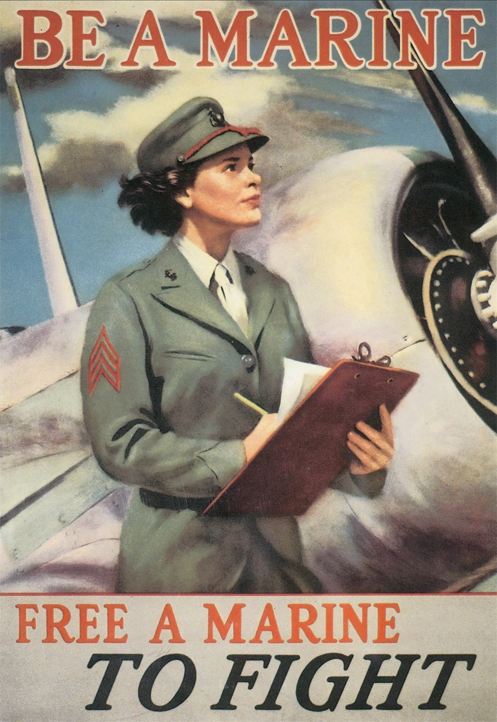 Американский пропагандистский постер Be a Marine to Fight WW2 винтажные Ретро постеры