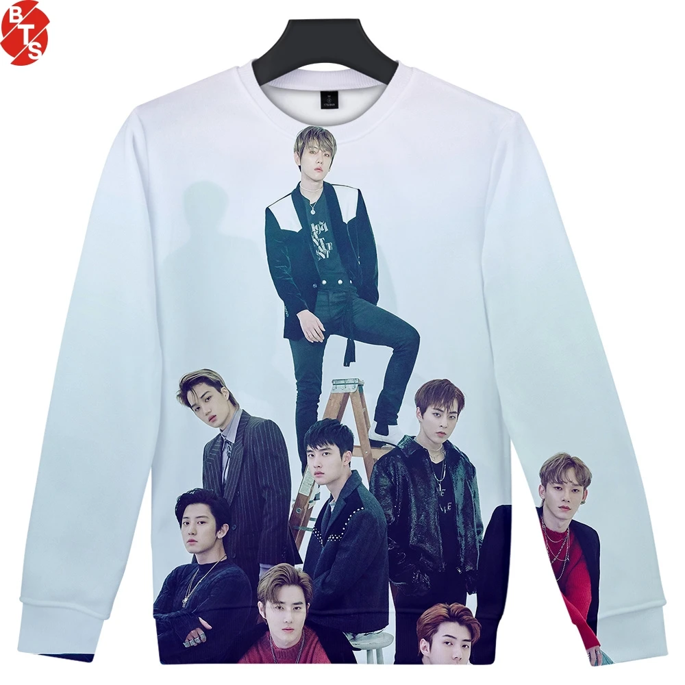 

Kpop Bang Store EXO Love Shot 3D Printed O-Neck Sweatshirts Women/Men Fashion Long Sleeve Sweatshirts 2019 Hot Sale Casual Wear