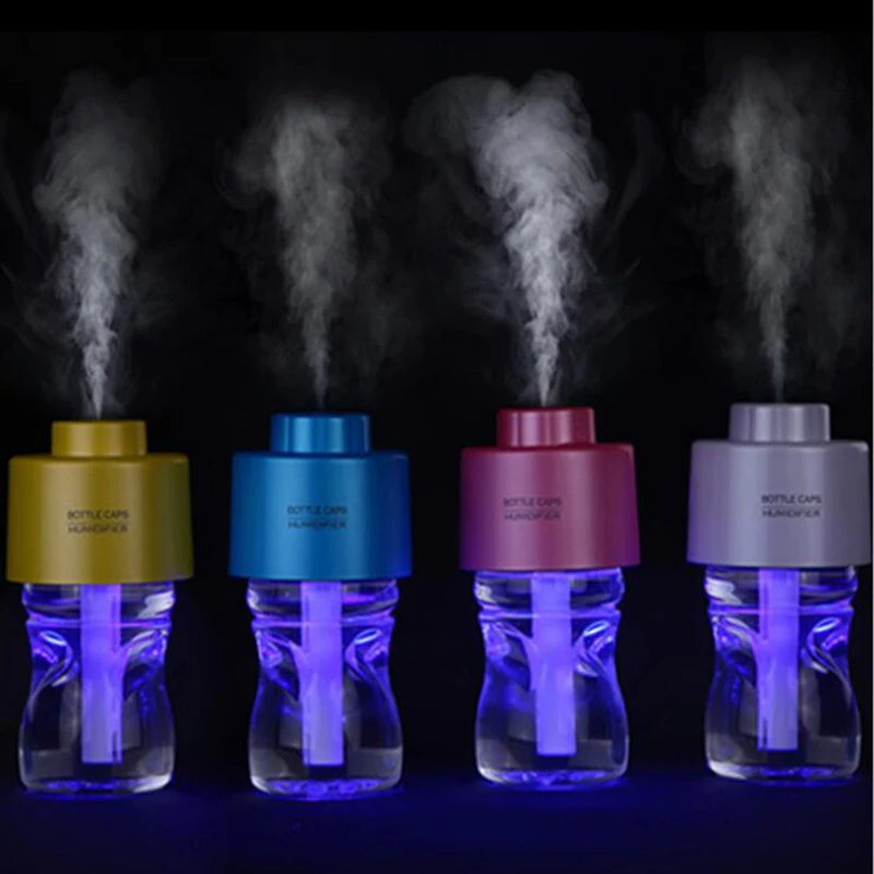 

GXZ Upgraded USB Bottle Caps Humidifier Ultrasonic Car Air Humidifier Mist Maker Mini Home Desktop Air Purifier 280ml