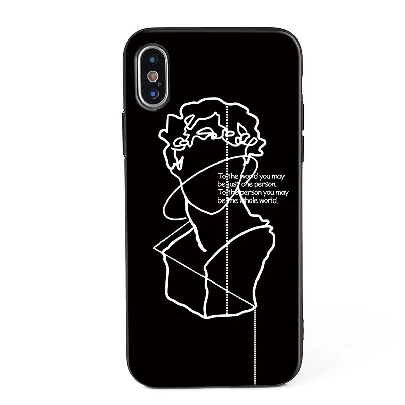 Винтажные чехлы для iPhone 11 12 mini pro XR XS Max X 6 6S 7 8 Plus se2 черный мягкий ТПУ чехол