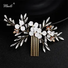 Miallo, классический кристалл, опал, окрашенные цветы, ручная работа, заколки для волос, свадебные украшения для волос, свадебные головные уборы, гребень для волос для женщин
