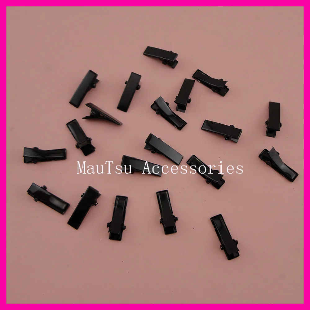 

100PCS Black 2.0cm 3/4" mini Rectangle plain Metal Alligator Clips with small teeth for DIY hair jewelry,hairclip pins