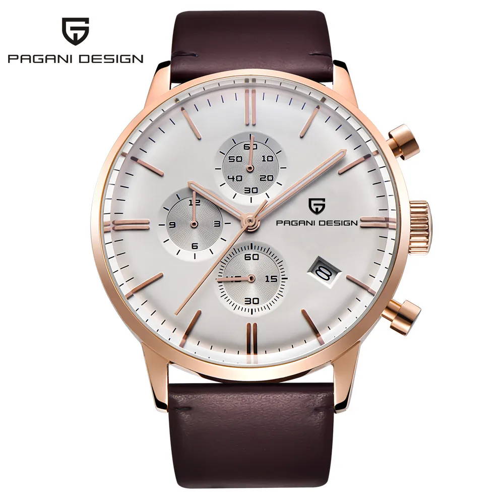 

PAGANI DESIGN Mens Watches Fashion Leather Quartz Watch Men Sport Male Clock Chronograph Military Wristwatch Relogio Masculino