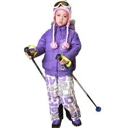 Детская одежда, лыжная одежда для мальчиков, непромокаемая, дышащая, зимняя, толстая, теплая, уличная, для альпинизма, куртка для девочек