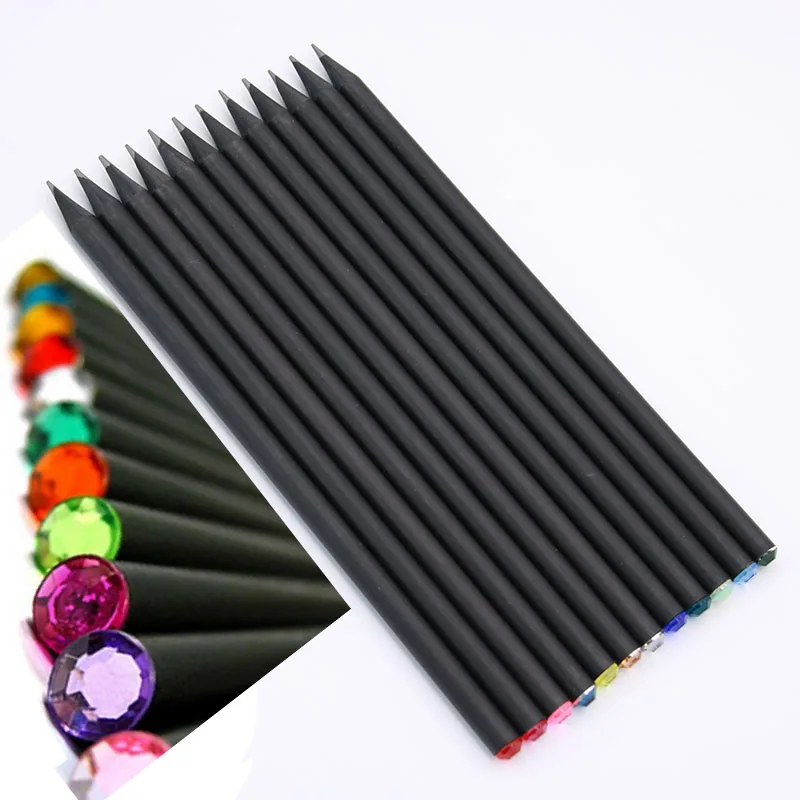 

(12pcs / 1 Sets) Hemoglobin Diamond Pencil Crayon Drawing School Office Supplies Cute Pencil Children'S Drawing Stationery